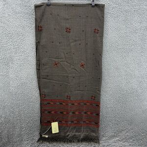 Om Shanti Crafts Meditation Prayer Shawl Geometric Blanket Wool‎ 84"x42" NWT